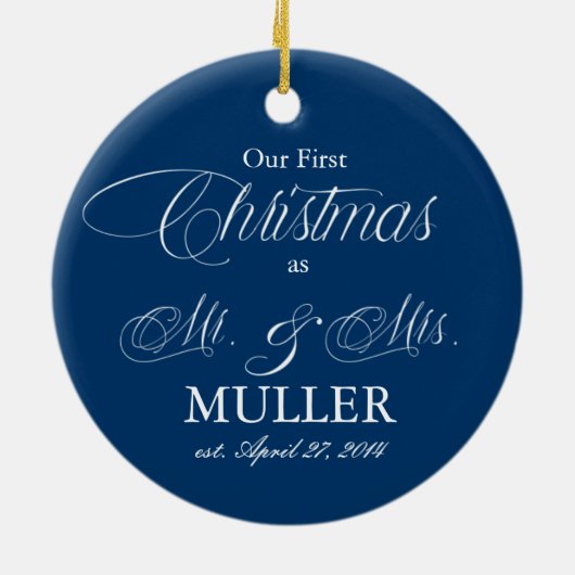 Onze eerste kerstversiering | Feestdagen Keramisch Ornament (Achterkant)