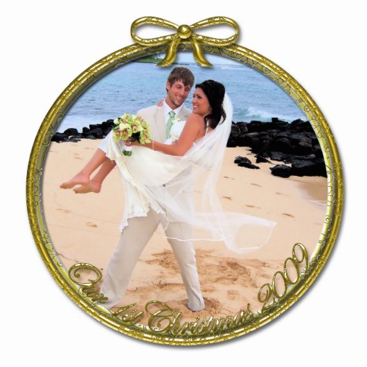 Onze eerste kerstversiering fotobeeldje ornament (Voorkant)