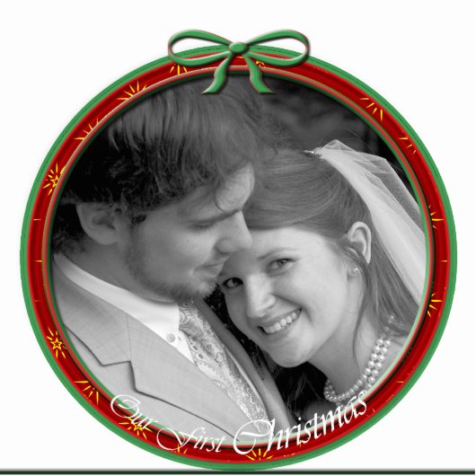 Onze eerste kerstversiering fotobeeldje ornament (Voorkant)