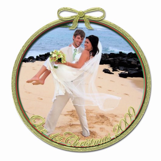 Onze eerste kerstversiering fotobeeldje ornament (Voorkant)