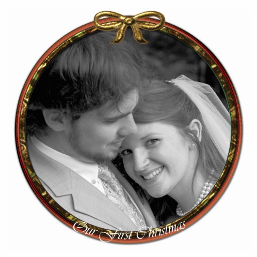 Onze eerste kerstversiering fotobeeldje ornament (Voorkant)