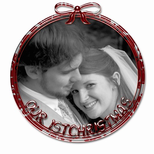 Onze eerste kerstversiering fotobeeldje ornament (Voorkant)