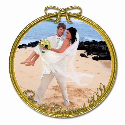 Onze eerste kerstversiering fotobeeldje ornament (Voorkant)