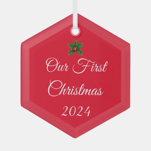 Onze eerste kerstversiering glas ornament (Voorkant)