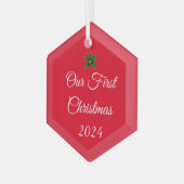 Onze eerste kerstversiering glas ornament (Voorkant links)