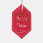 Onze eerste kerstversiering glas ornament (Voorkant Rechts)