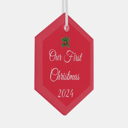 Onze eerste kerstversiering glas ornament (Voorkant Rechts)