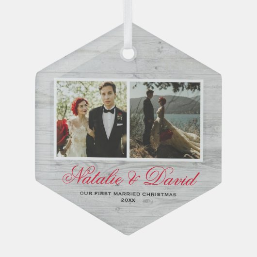 Onze eerste kerstversiering glas ornament (Voorkant)