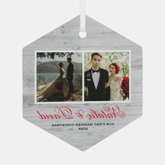 Onze eerste kerstversiering glas ornament (Achterkant)