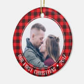 Onze eerste kerstversiering keramisch ornament (Links)