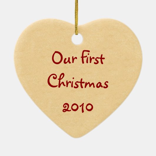  onze eerste kerstversiering keramisch ornament (Achterkant)