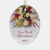 Onze eerste kerstversiering keramisch ornament (Rechts)