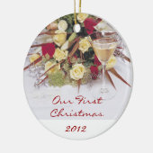 Onze eerste kerstversiering keramisch ornament (Links)
