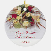 Onze eerste kerstversiering keramisch ornament (Achterkant)