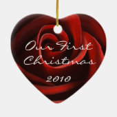 Onze eerste kerstversiering keramisch ornament (Achterkant)