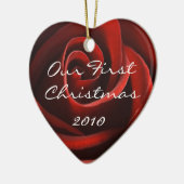 Onze eerste kerstversiering keramisch ornament (Links)