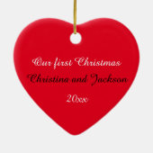 Onze eerste kerstversiering keramisch ornament (Achterkant)