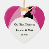 Onze eerste kerstversiering keramisch ornament (Achterkant)