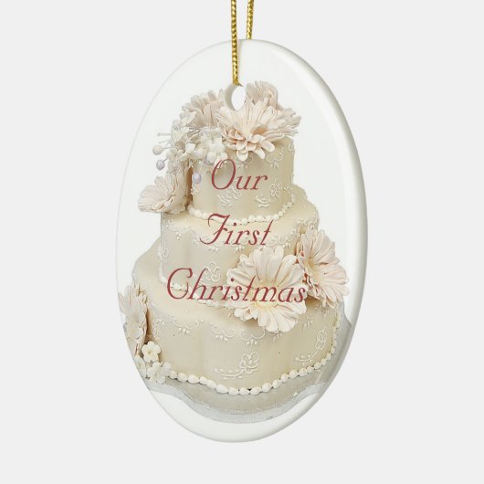 Onze eerste kerstversiering keramisch ornament (Links)