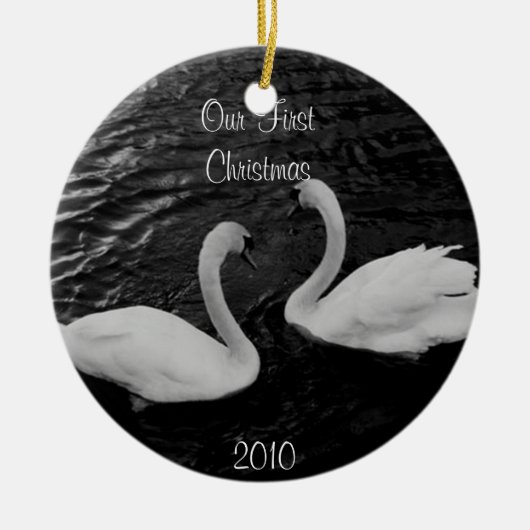 Onze eerste kerstversiering keramisch ornament (Voorkant)