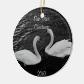 Onze eerste kerstversiering keramisch ornament (Links)