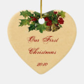 Onze eerste kerstversiering keramisch ornament (Achterkant)