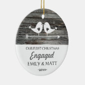 Onze eerste kerstversiering - liefdesvogels - bijt keramisch ornament (Rechts)