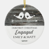 Onze eerste kerstversiering - liefdesvogels - bijt keramisch ornament (Voorkant)