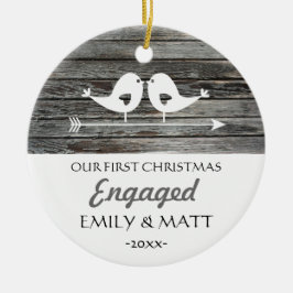 Onze eerste kerstversiering - liefdesvogels - bijt keramisch ornament