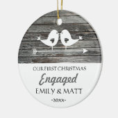 Onze eerste kerstversiering - liefdesvogels - bijt keramisch ornament (Links)