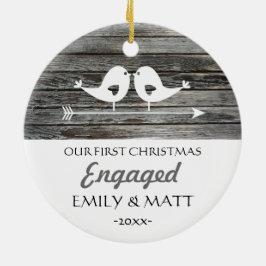 Onze eerste kerstversiering - liefdesvogels - bijt keramisch ornament