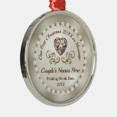 Onze eerste kerstversiering op maat metalen ornament (Rechts)