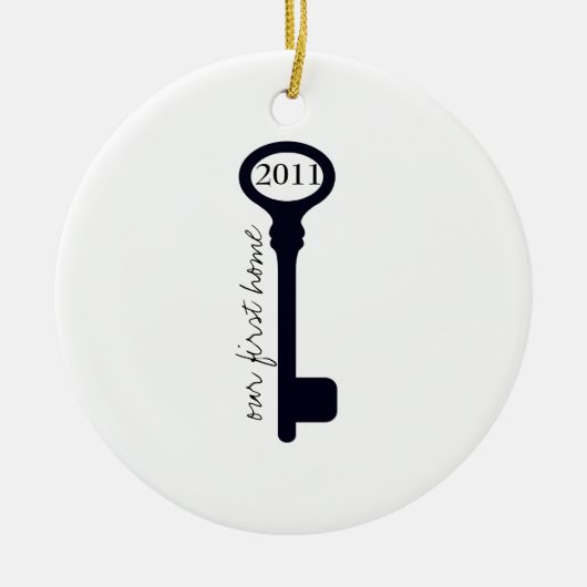 Onze eerste kerstversiering thuis keramisch ornament (Voorkant)
