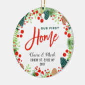 Onze eerste kerstversiering thuis keramisch ornament (Links)