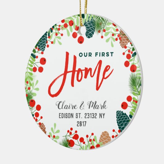 Onze eerste kerstversiering thuis keramisch ornament (Links)