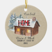 Onze eerste kerstversiering thuis keramisch ornament (Voorkant)