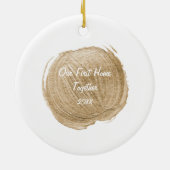 Onze eerste kerstversiering thuis keramisch ornament (Achterkant)