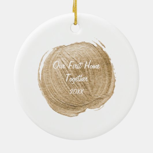 Onze eerste kerstversiering thuis keramisch ornament (Achterkant)