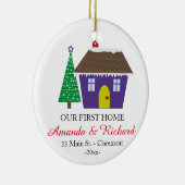 Onze eerste kerstversiering thuis - sneeuwhuis keramisch ornament (Rechts)