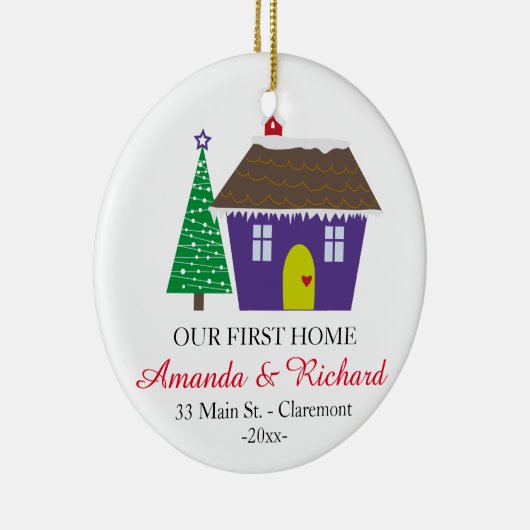 Onze eerste kerstversiering thuis - sneeuwhuis keramisch ornament (Rechts)