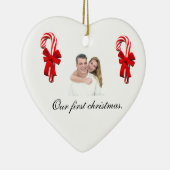 Onze eerste kerstversiering voor paren keramisch ornament (Rechts)