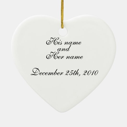 Onze eerste kerstversiering voor paren keramisch ornament (Achterkant)