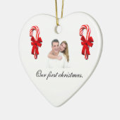 Onze eerste kerstversiering voor paren keramisch ornament (Links)