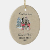 Onze eerste kerstversiering voor thuisgebruik keramisch ornament (Rechts)