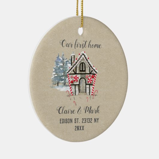 Onze eerste kerstversiering voor thuisgebruik keramisch ornament (Rechts)