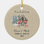 Onze eerste kerstversiering voor thuisgebruik keramisch ornament (Voorkant)