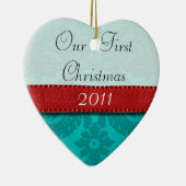 Onze eerste kerstviffi Collectie-versiering Keramisch Ornament (Rechts)