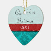 Onze eerste kerstviffi Collectie-versiering Keramisch Ornament (Links)