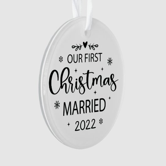 Onze eerste kerstvrouw, speciaal gepersonaliseerde ornament (voorkant)