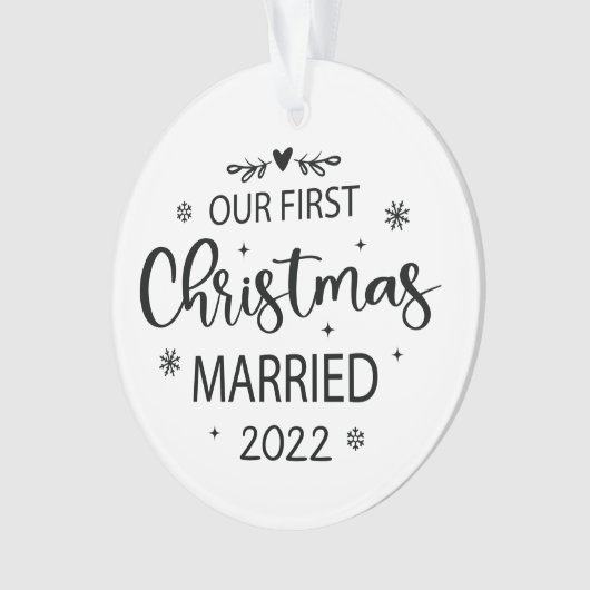 Onze eerste kerstvrouw, speciaal gepersonaliseerde ornament (voorkant)